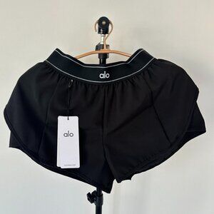 Alo Black Double Layer SportsShorts Women's Size M
